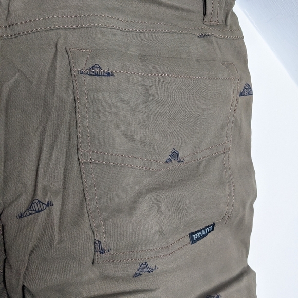 PRANA Men's Brion Short 11" Inseam Printed Slate Green Crux Rock NEW Size 30 - Picture 2 of 6